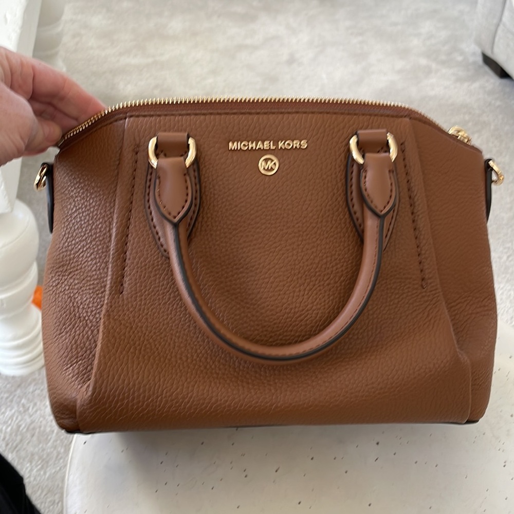 Michael Kors Tan Satchel with Gold Details
